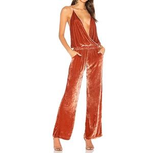 Young Fabulous Broke Mauve Velour jumpsuit